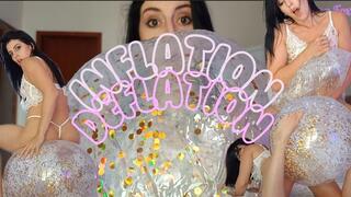 Inflatable Glitter Beach Ball: Inflation, Deflation, Humping, Blowing