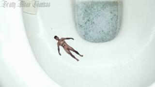 Giantess captured a tiny man for Toilet slavery and cleaning tasks