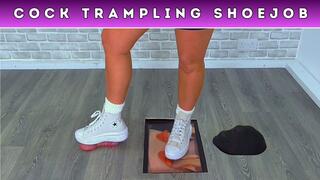 Goddess Amber - Smashing The Cum From Your Balls Under My Converse Chuck Taylor Platform Trainers (229) - Leg Cam - CBT Cock & Balls Trampling Shoejob