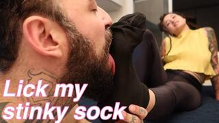 Kendra after work with very stinky socks - SOCK SMELLING - FOOT GAGGING - VERBAL HUMILIATION - STINKY SOCKS - STINKY FEET - FOOT FETISH - FOOT WORSHIP - BOOT SNIFFING - FEET SNIFFING