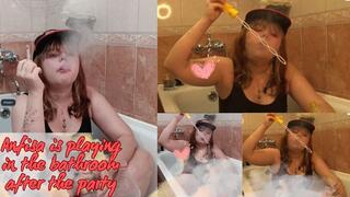 Anfisa is Playing in the Bathroom after Party (trash content)