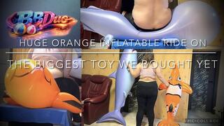 The Biggest Inflatable Pool Toy yet vs 230KG! Orange Large Toy Crushed by Lucys 115KG-250LB BBW Ass!