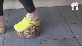 Bread under wooden Clogs