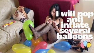 balloons and black lingerie - The BEST balloon fetish video