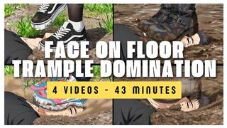 [43min] Face Floor Collection - Outdoor Trampling in 2 Boots & 2 Sneakers | Trampling Face Crush Bundle