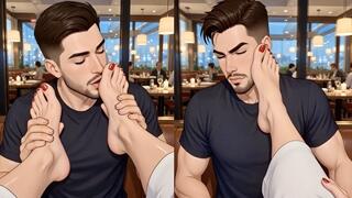 First Date Foot Worship Foot Slapping Restaurant Teaser Animation