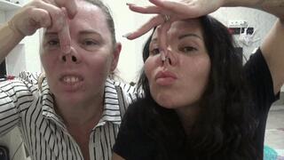 Sexy nose pinching and eskimo kissing a