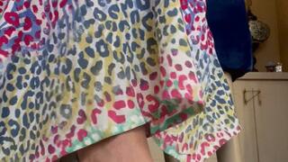 Long Dress High Heels Leg Crossing Oil