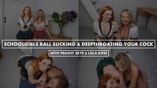 School Girls Ball Sucking and Deepthroating your Cock with Peachy Skye