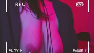 Mrs Kitty's breasts are chained to her collar by her pierced nipples