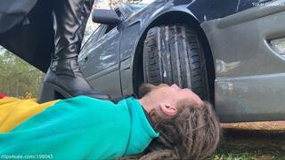 Exclusive clip from My private archive: trample, shoe and My car tyre worship