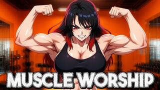 POV Muscle Worship - Goddess Rika Flexes & Verbally Humiliates You