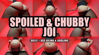 Spoiled Chubby Belly & Ass JOI - Jiggling Goonfuel in Fishnets with Slapping, Moaning, Oil, Ass Clapping, and Jerk Off Instructions