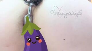 Kitten Costume - Playing With My Tail Butt Plug and Bouncing my Big Tits With Bell Nipple Clamps