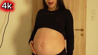 Indian Pregnant Stepsister masturbates in the bathroom and shows her big belly then her big tits and huge ass in panties then takes off her panties and masturbates