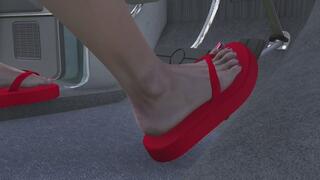 1975 Ford LTD Landau Cranking Template - Elona in Platform Flip Flops 1080p