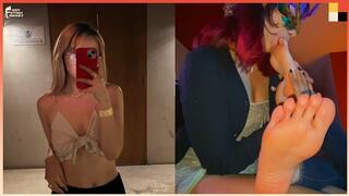 Watch This Young Cutie Suck White Toes While She's Ignored By Her Mistress