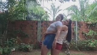 Lifting and carrying, she can do it with effort