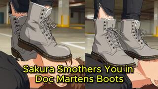 Face & Throat Trample in Doc Martens - Sakura Grinds You Flat in a Parking Lot - A