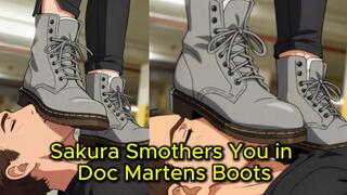 Face & Throat Trample in Doc Martens - Sakura Grinds You Flat in a Parking Lot - B