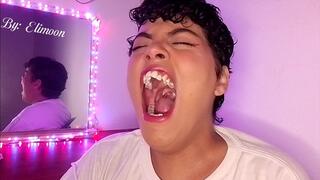 Sharing my yawns with you. Yawning in close-up