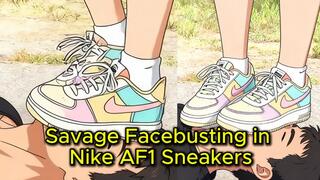 Facebusting in Nike Sneakers - Sakura Crushes Your Face Under Cute AF1 Trainers | Face Trampling Animation