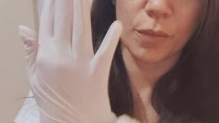 sucking on latex gloves