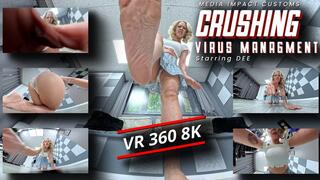 Crushing Virus Management - Goddess Dee - POV - Crush - Feet - Ass - Shrinking - Hunting - VR 360