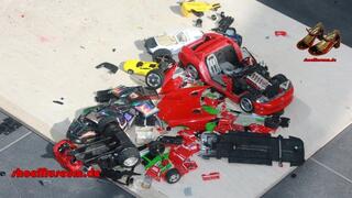 Girl crushes model cars with ballerinas, sandals and boots "Car Pool 9" (3040)