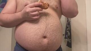 Bear Belly Bara eats an Almond Croissant