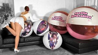 beach ball bounce, pop & deflate