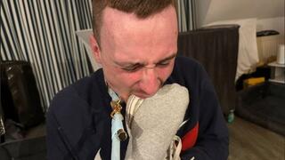 After a Long Workday He Licks My Nikes Clean Right at My Sweaty Socks Then Devours My Pussy Until I Collapse in Orgasmm