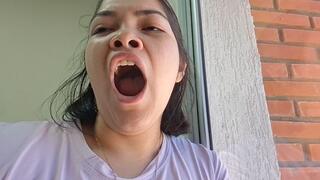 Yawn in slow motion - POV