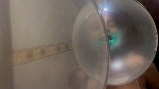 Mirror Bubblegum bubbles blowing sexy