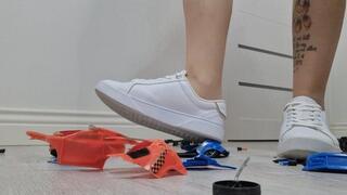 Race cars destroyed by my strong legs