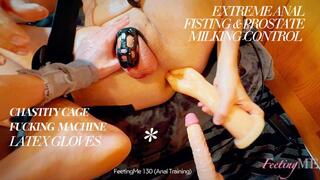EXTREME ANAL FISTING CONTROL + PROSTATE MILKING + LATEX GLOVES + FUCKING MACHINE FeetingMe 130
