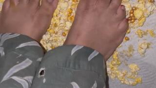 Watch My Big Feet Crush Popcorn