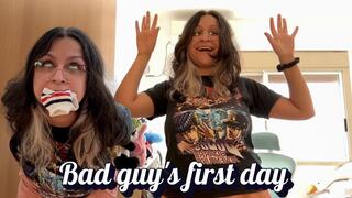 Robber's first day! Mocking, gag talk, mouth stuffing