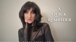 A Quick Reminder