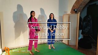 Samy and Debby ju jitsu lesson sparring destruction