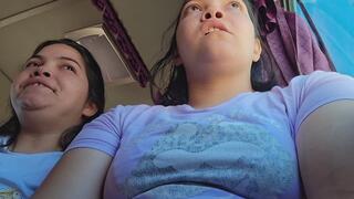 She and I yawning in a hyperbolic way