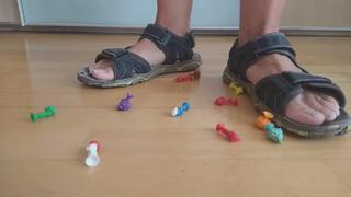 Tinies are in my giant house. I have to crush them with my sandals and then with my perfect soles