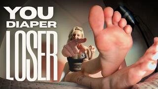 Barefoot Mommy and Her Diaper Loser (DIAPER DISCIPLINE)