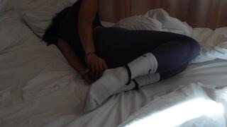 MarleneBound Resting in Hogtie with Handcuffs