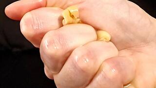 Slow Wet Mushroom Crush - Hand Pressure & Dripping Texture