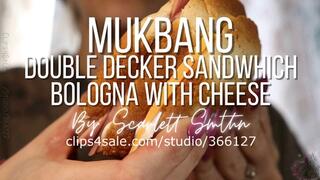 Mukbang Double Decker Bologna Sandwhich