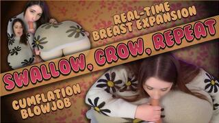 Swallow, Grow, Repeat - Cumflation Blowjob Breast Expansion