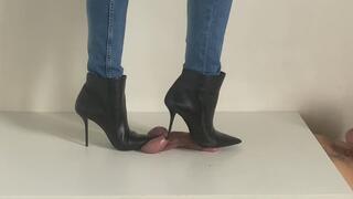 Lady Latisha - Saint Laurent Stiletto Booties - Trampling Bootjob - closeup