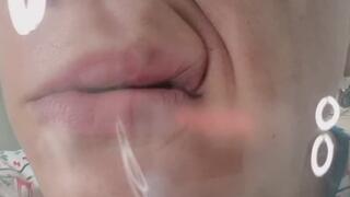 The Nose and Lip Play on the Glass.