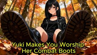 Dirty Boot Worship in the Forest - Yuki Towers Over You Licking Her Muddy Boots